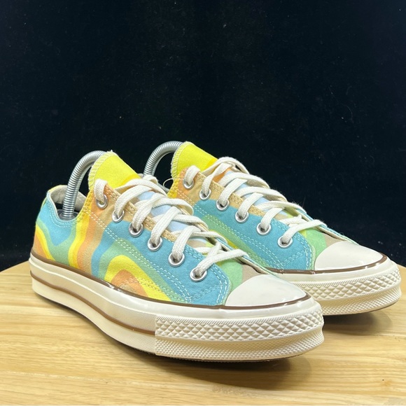 Converse All Star Rainbow Glitter Lo-Pro Lace-Up Sneakers Women's Size 8 - Picture 5 of 10